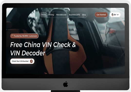 GlobalVIN branded website platform displayed on desktop monitor showing vehicle history report interface